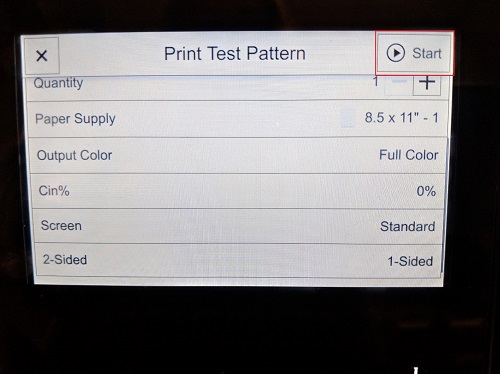 Impression d’un contrôle de contamination et d’une palette de toner sur ...
