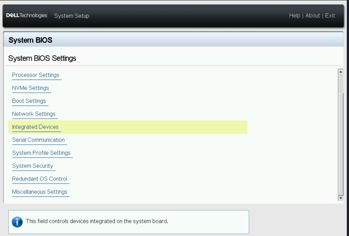 System BIOS - Main Screen