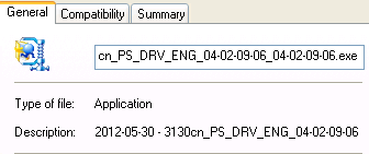 Type de fichier Application