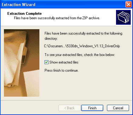 Terminer l’extraction du fichier