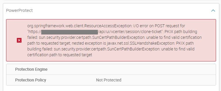 PowerProtect exception error