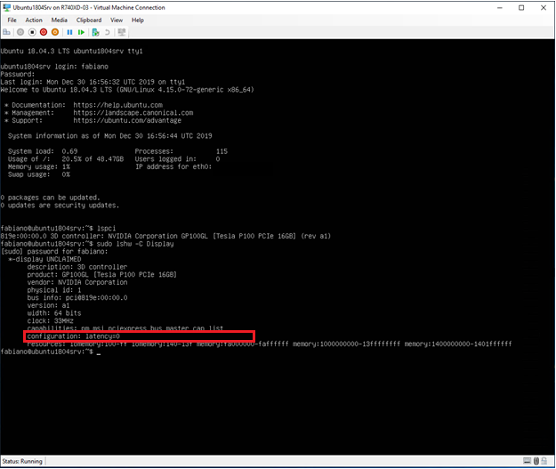 Output of the "lspci" and "lshw" commands after disabling the Nouveau driver
