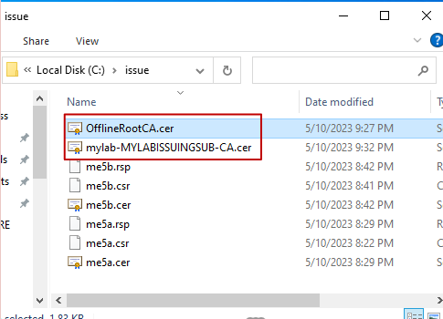 Image showing extracted files