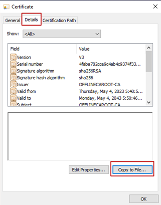 Image shows the details tab as referenced