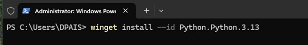 Windows-Terminal, Winget-Installation