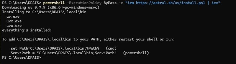 Windows-Terminal, Pfad festlegen