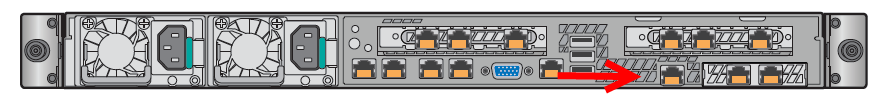 Isilon A100-Node-Diagramm mit Angabe der Position der Status-LED