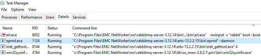 Wersje procesów RabbitMQ i Erlang