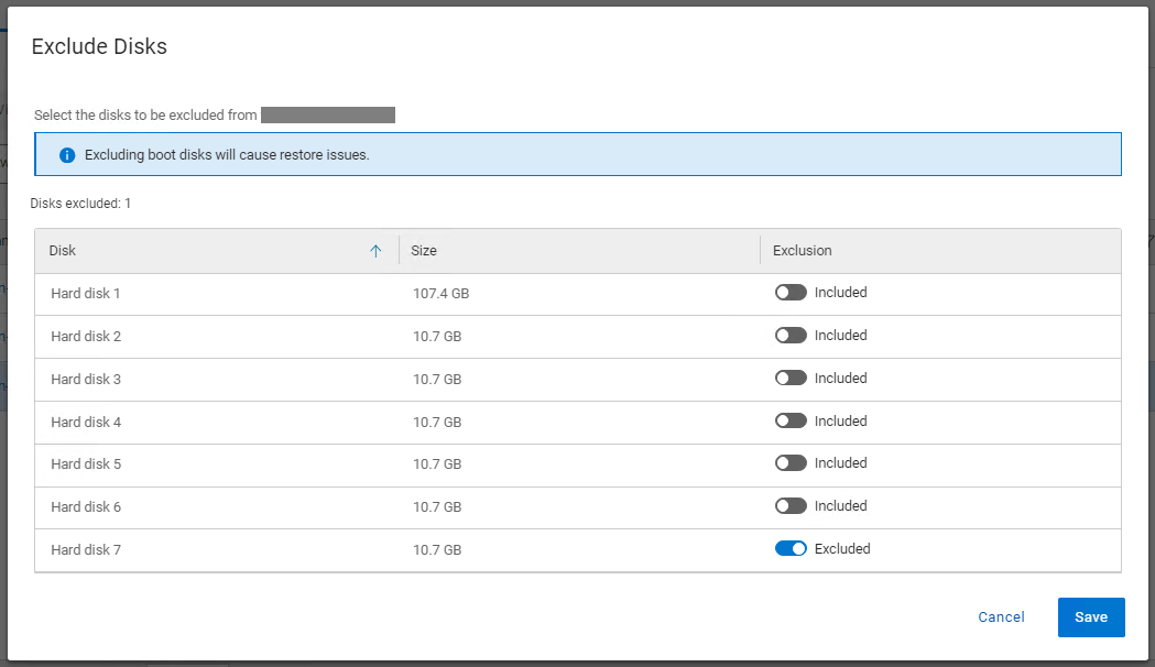 Exclude disk in PPDM