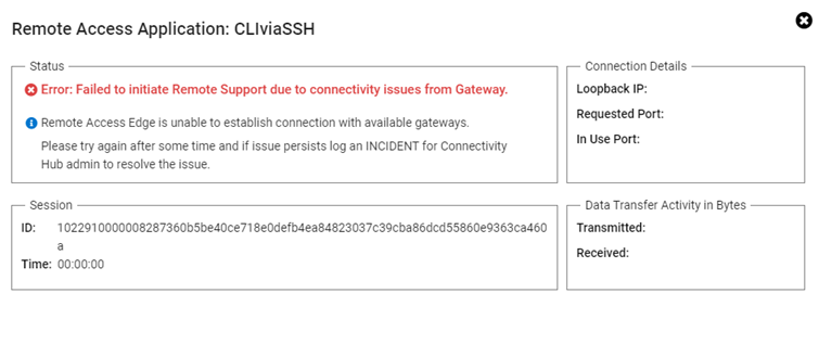 Error message on SCG
