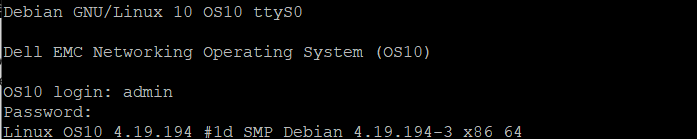 OS10ログインの例