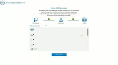 Haga clic en la página del botón Update BIOS