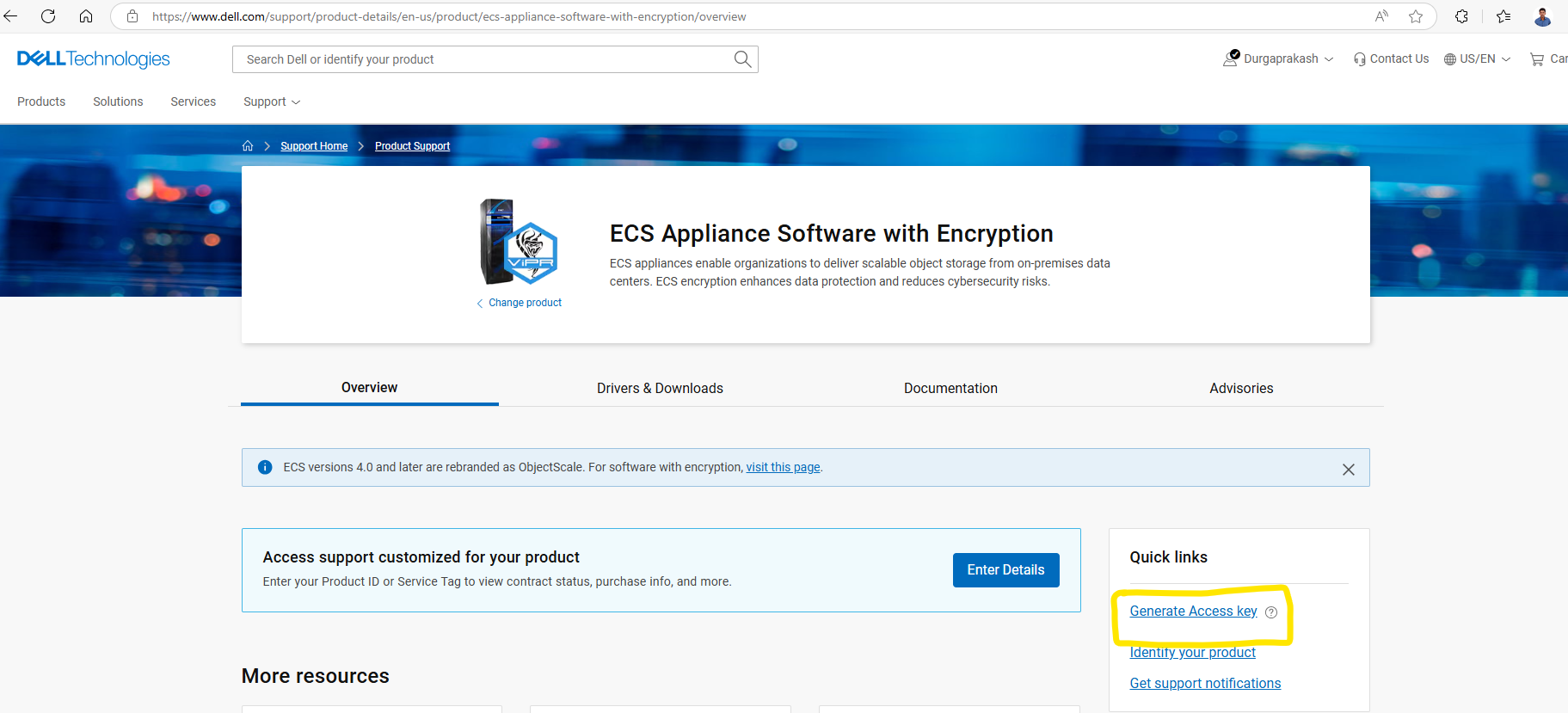 Generierter Zugriffsschlüssel