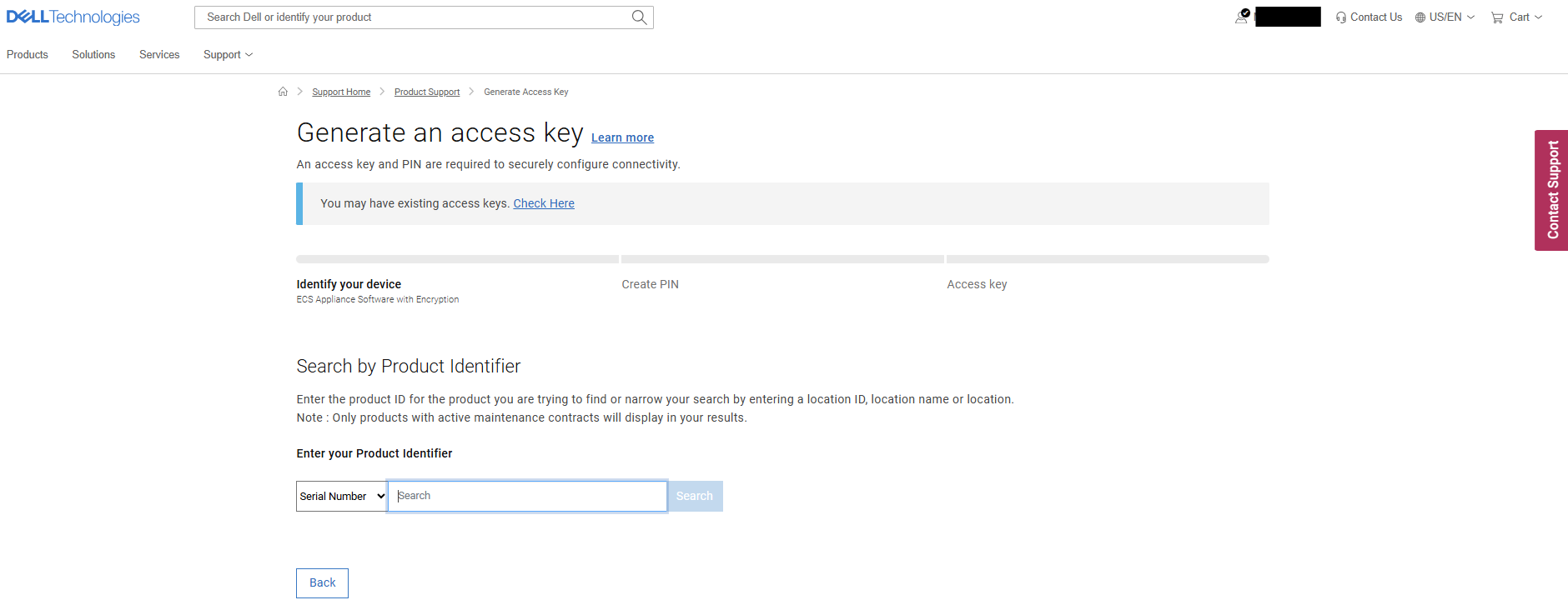 Ange serienumret för VDC