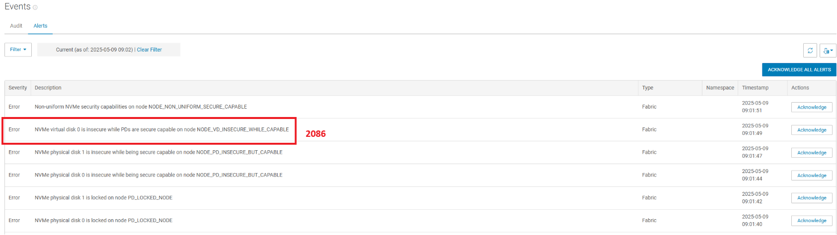NVME_VIRTUAL_DISK_INSECURE. Идентификатор признака: 2086