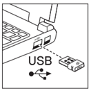 USB 수신기 삽입