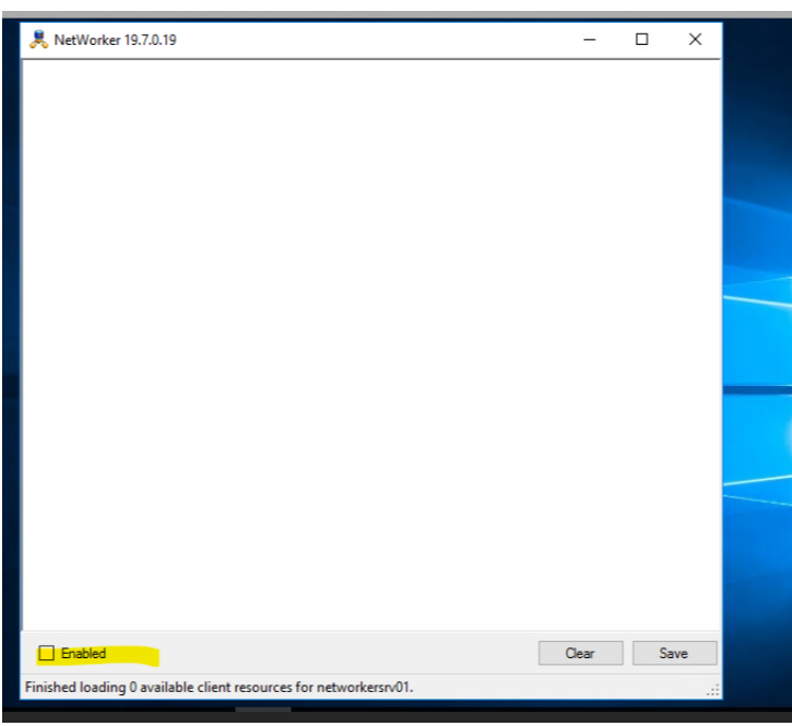 Select enabled option in the window
