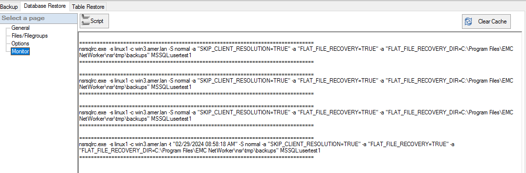 database restore-monitor