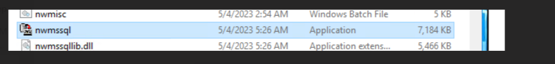 NNMSSQL under \bin