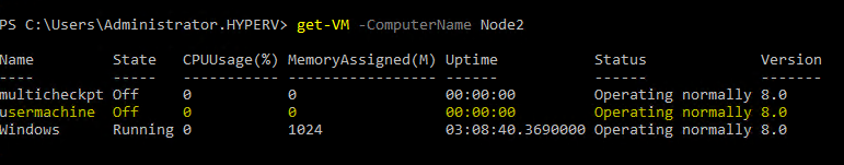 VM名のクエリー
