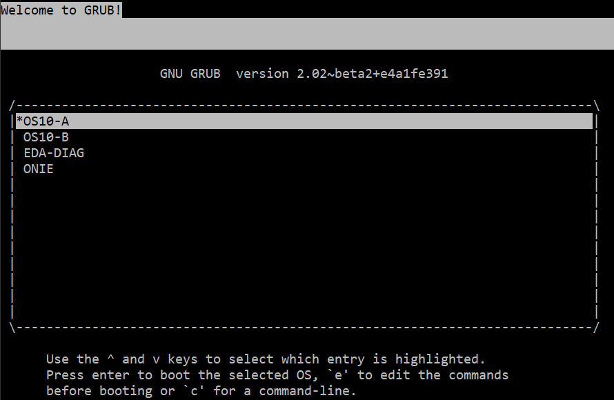 GNU GRUB エディタメニュー