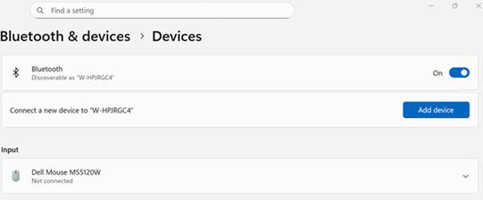 Bluetooth enabled in Windows
