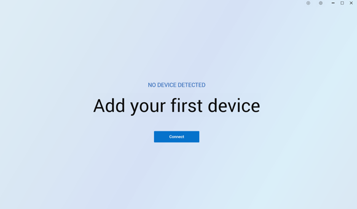 No device detected, add your first device message