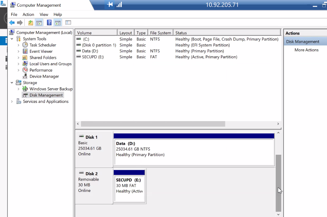 PowerEdge R750 installation Windows 2019 appears with Linux SECUPD USB ...