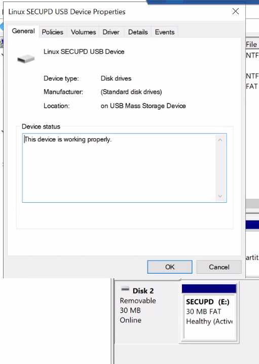 PowerEdge R750 installation Windows 2019 appears with Linux SECUPD USB ...