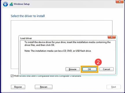 插入驱动程序介质