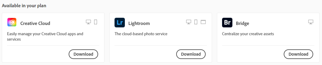 Example application downloads