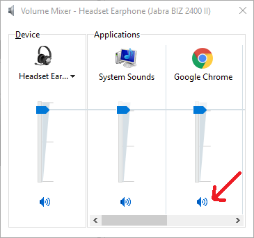 Right-click on the Speakers/Headphones icon in the Taskbar and choose Open Volume Mixer.