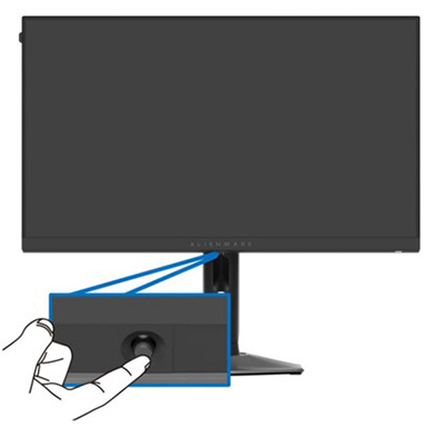 O joystick está embaixo do monitor