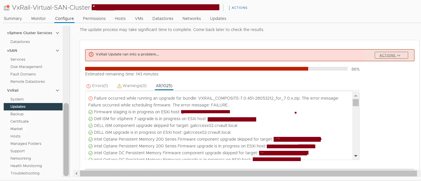 vSAN Cluster Information