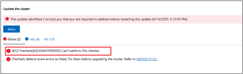 update failure