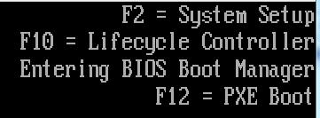 Installazione di Nautilus utilizzando iDRAC Virtual Media, passaggio 8: premere F11 per accedere a Boot Manager