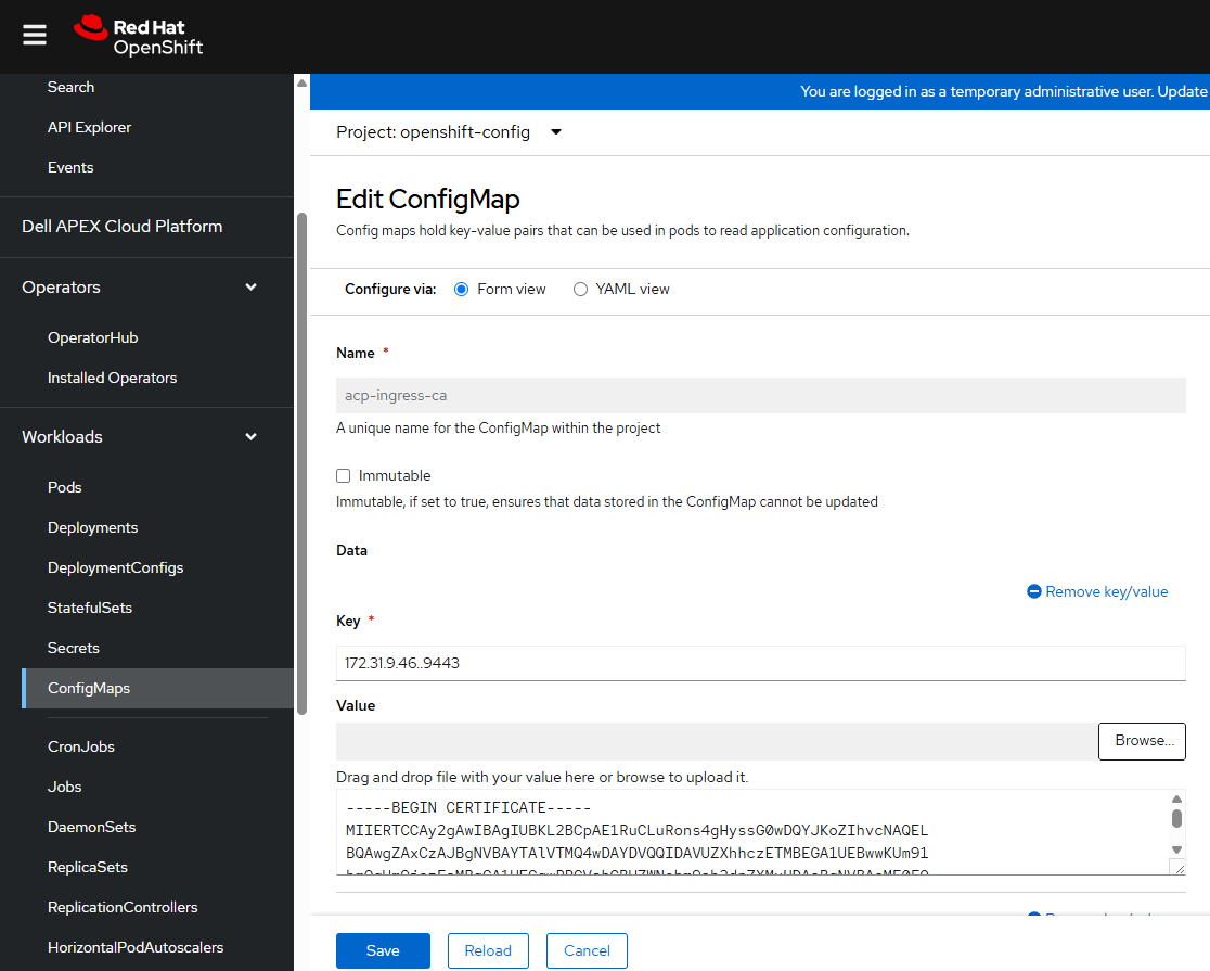 Edit ConfigMap