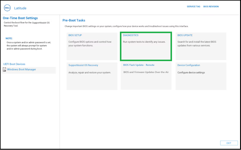 Eenmalig opstartmenu