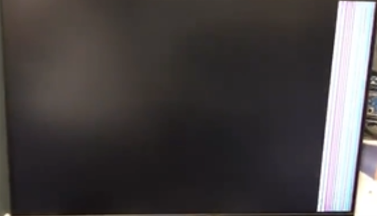 螢幕右側有一條色彩鮮豔的黑色螢幕