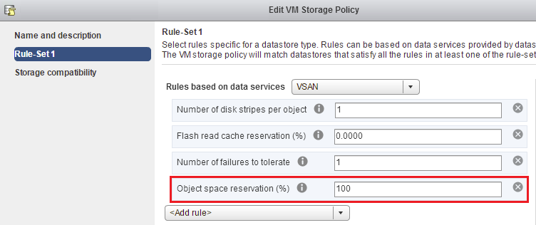 Edit VM Storage Policy