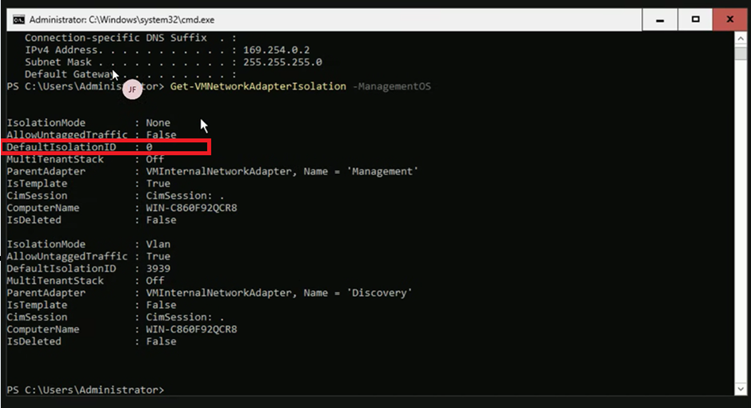 Get-VMNetworkAdapterIsolation command
