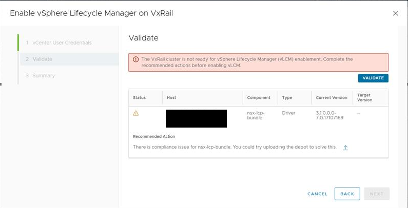 Cluster shows non-copliant in scan