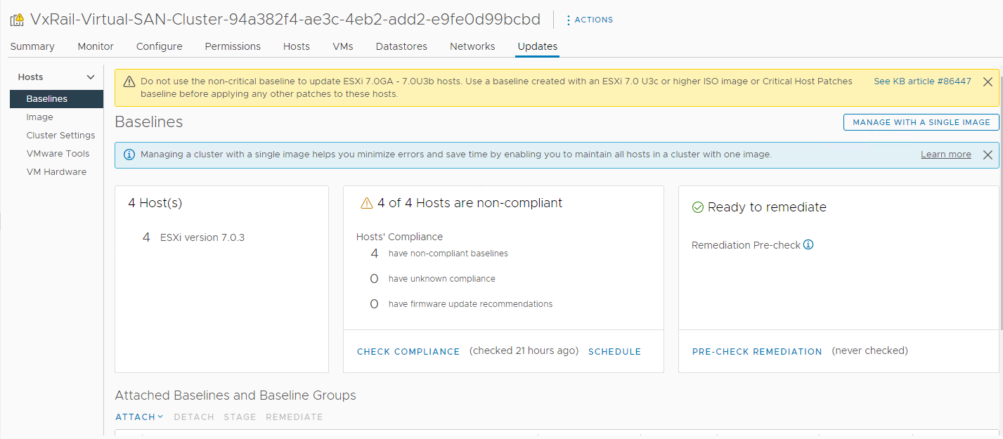 Select the updates tab