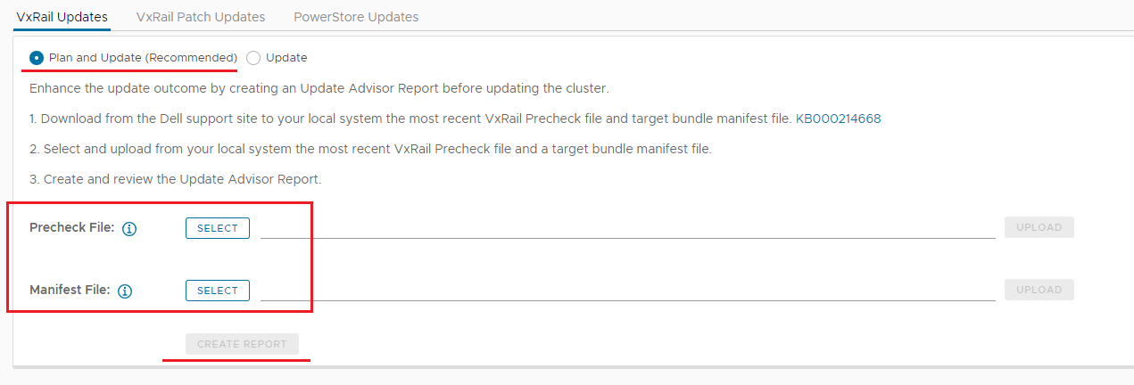 Informações de atualização do VxRail