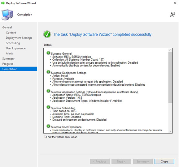 Página de finalización