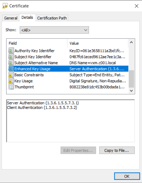 Cert with Enhanced Key Usage