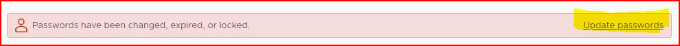 Screenshot of error message
