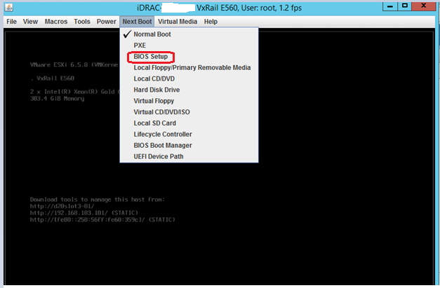 set next boot as bios setup