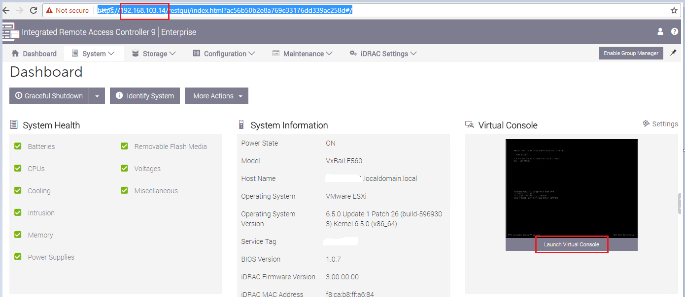 Avviare la console da iDRAC