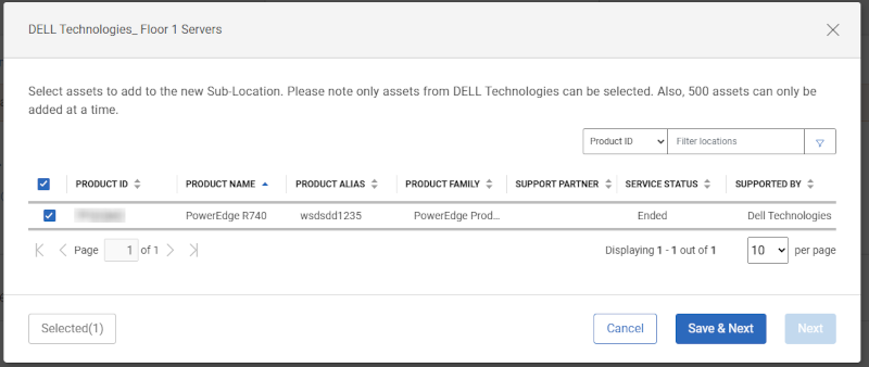 Create Sub-Loc Add Assets